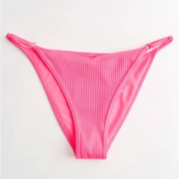 Hollister Swim Hollister Swim Pink Ribbed High Leg Cheeky Bikini